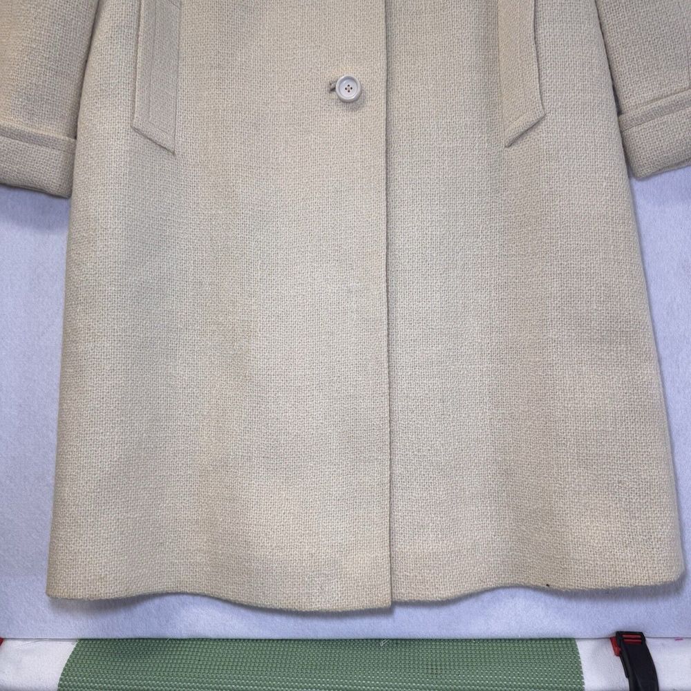 Vintage ILGWU 1960-70 Winter White Tweed Swing Coat Ladies 21" Bust 40" Length - Picture 7 of 16